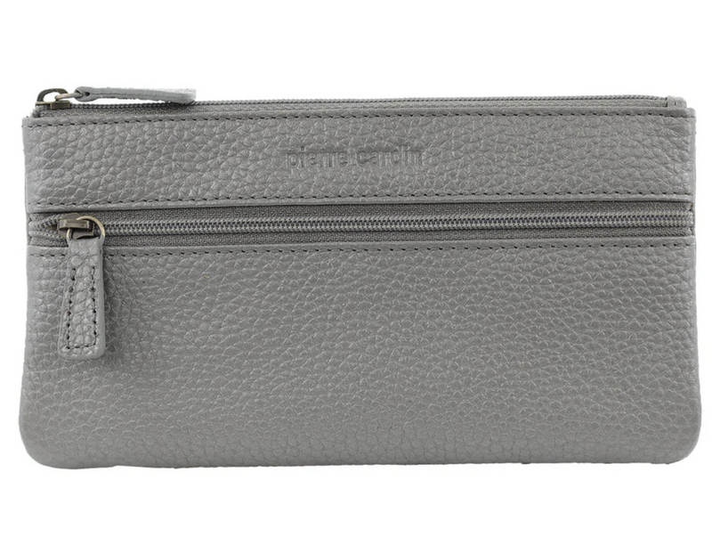 Load image into Gallery viewer, Pierre Cardin Leather Wallet Case for Phone and Coins in Steel-1
