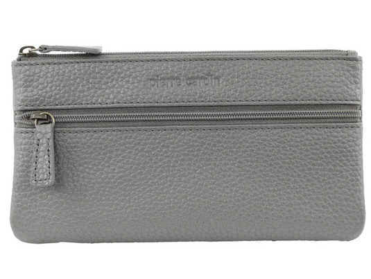 Pierre Cardin Leather Wallet Case for Phone and Coins in Steel-0