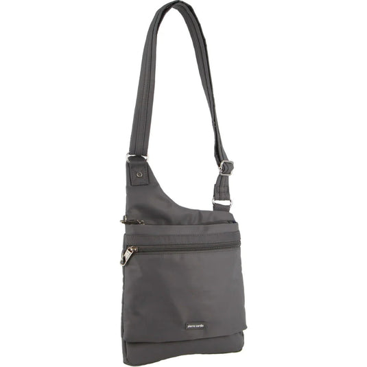 2Pc Set Pierre Cardin RFID Cross Body Bag Anti-Theft Slash Proof - Navy and Grey-4