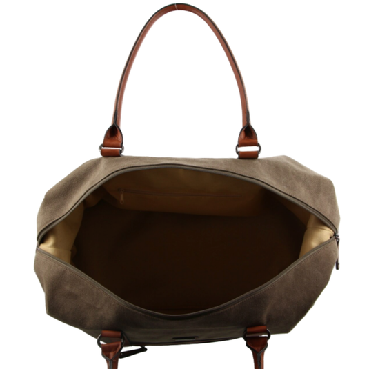 Pierre Cardin Canvas Overnight Bag Business Travel Luggage Weekend Duffle Unisex - Brown-2