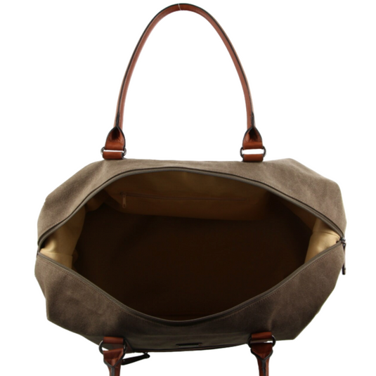 Pierre Cardin Canvas Overnight Bag Business Travel Luggage Weekend Duffle Unisex - Brown-2