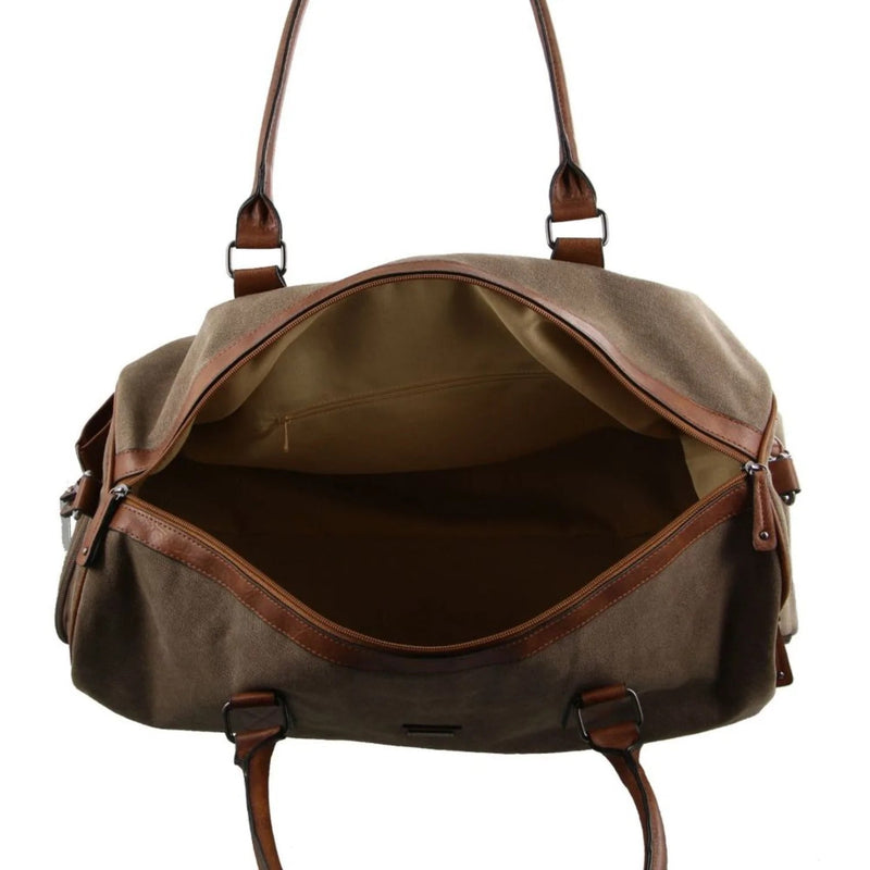 Load image into Gallery viewer, Pierre Cardin Canvas Mens Travel Bag Duffle Weekend Overnight Business Luggage - Brown-3
