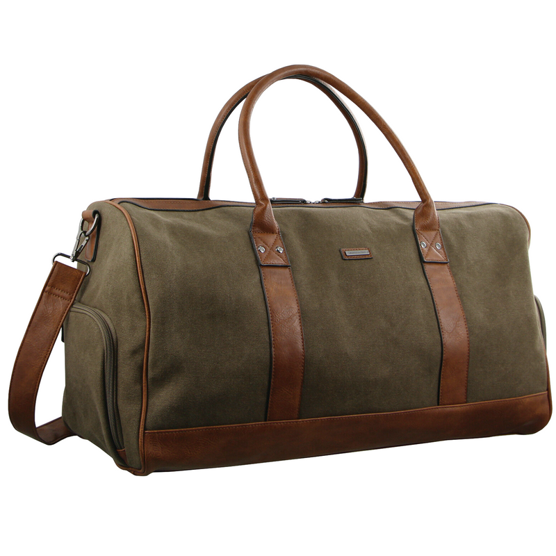 Load image into Gallery viewer, Pierre Cardin Canvas Mens Travel Bag Duffle Weekend Overnight Business Luggage - Brown-0
