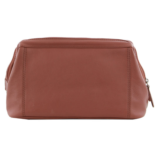 Pierre Cardin Mens Rustic Leather Toiletry Case Bag Travel - Casia Rose-0