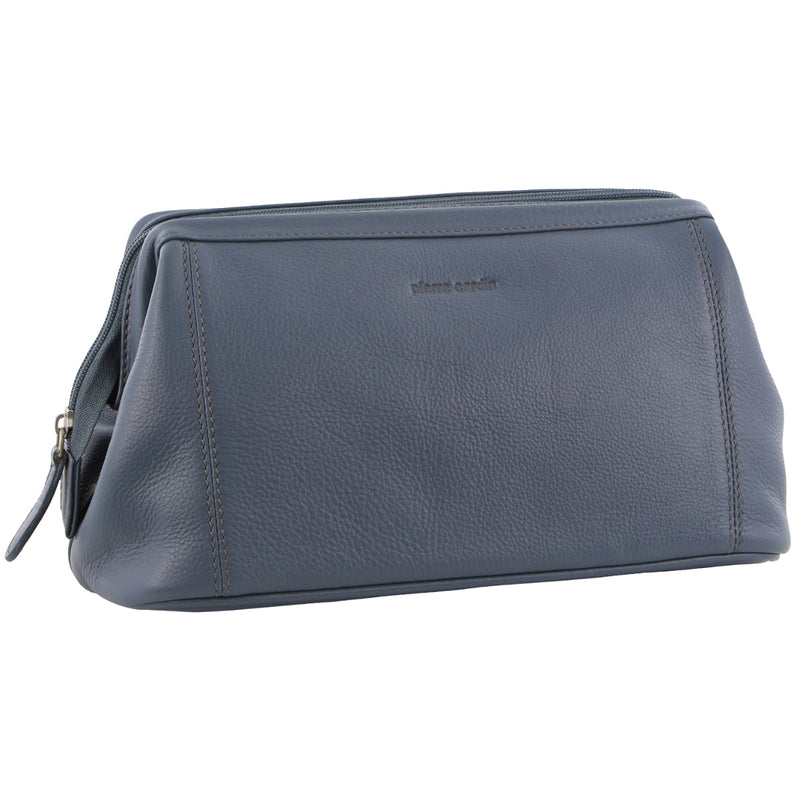 Load image into Gallery viewer, Pierre Cardin Mens Rustic Leather Toiletry Case Bag Travel - Teal-0
