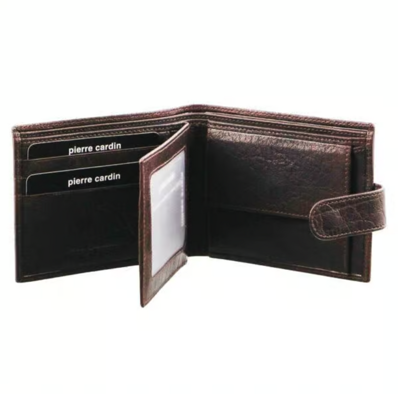 Load image into Gallery viewer, Pierre Cardin Mens Leather Wallet Flap Credit Card Slots RFID - Chestnut-3
