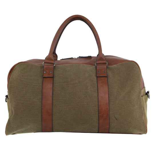 Pierre Cardin Mens Canvas Travel Overnight Bag Business Luggage Duffel Weekend - Brown-2