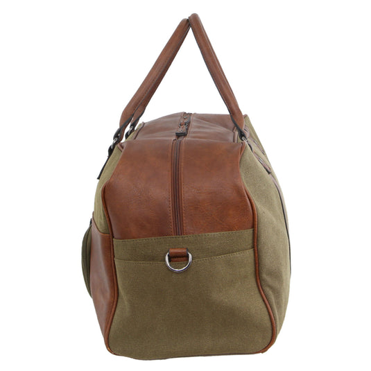Pierre Cardin Mens Canvas Travel Overnight Bag Business Luggage Duffel Weekend - Brown-3