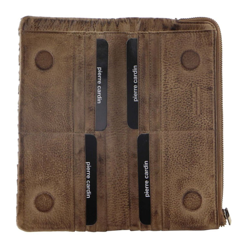 Load image into Gallery viewer, Pierre Cardin Womens Soft Rustic Leather Wallet Coin RFID Purse - Latte-2
