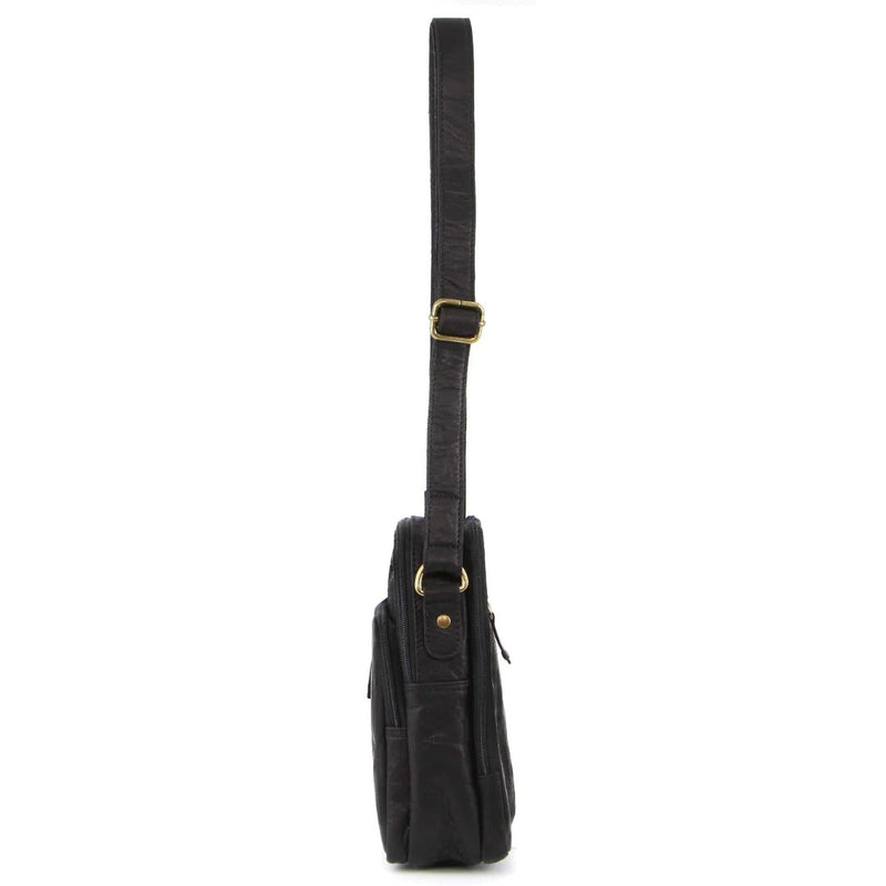 Load image into Gallery viewer, Pierre Cardin Rustic Leather Cross Body Bag Messenger Mens Satchel Day Pack - Black-4
