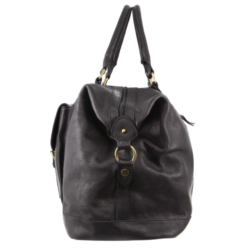 Load image into Gallery viewer, Pierre Cardin Mens Leather Business Overnight Bag Luggage Duffle Weekend Travel - Black-3
