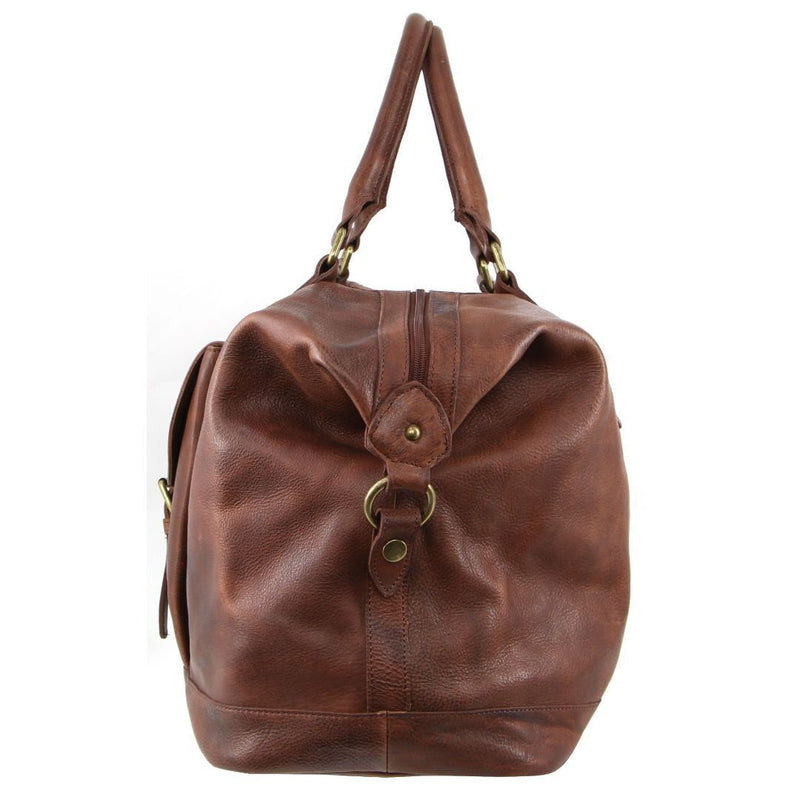 Load image into Gallery viewer, Pierre Cardin Mens Leather Business Overnight Duffle Bag - Chestnut-3
