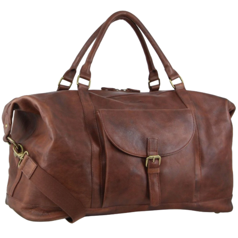 Load image into Gallery viewer, Pierre Cardin Mens Leather Business Overnight Bag Luggage Duffle Weekend Travel - Chocolate-1
