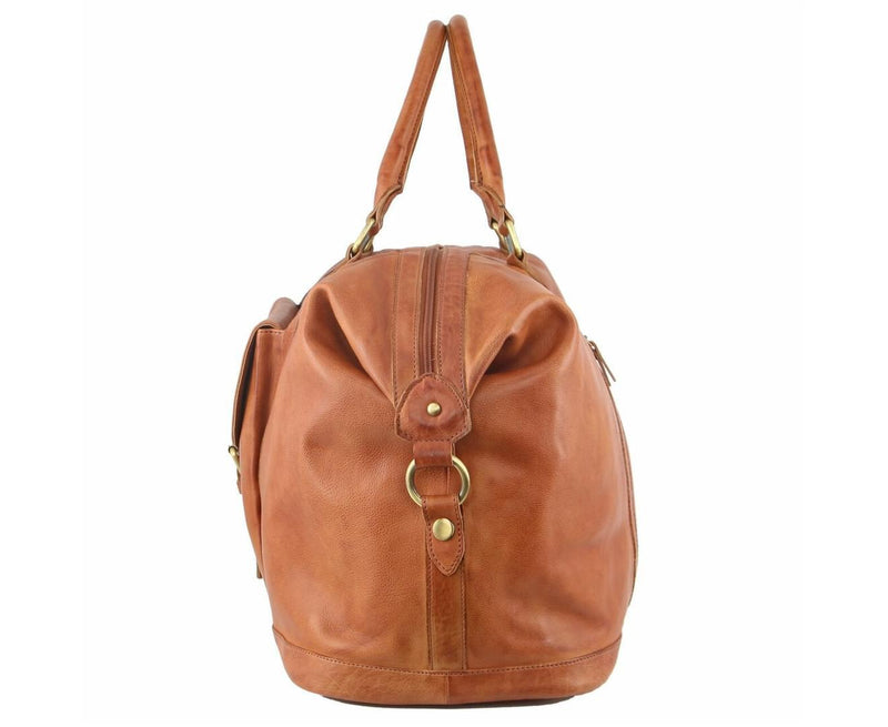 Load image into Gallery viewer, Pierre Cardin Mens Leather Business Overnight Bag Luggage Duffle Weekend Travel - Cognac-2
