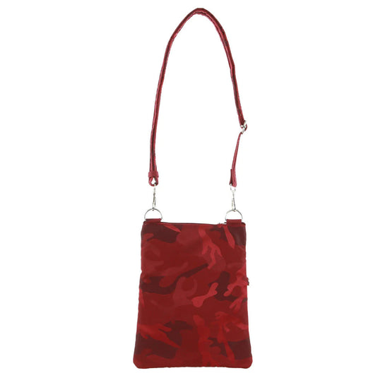 Pierre Cardin Anti-Theft Cross Body Bag Slash Proof RFID Camouflage - Wine/Camo-2