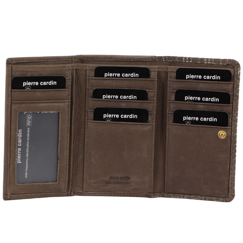 Load image into Gallery viewer, Pierre Cardin Womens Italian Leather Wallet Coin Purse ID Card Holder - Mocha-1
