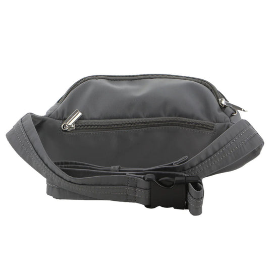 Pierre Cardin Anti-Theft Waist Bum Bag Belt Pouch Travel Hiking Zip Wallet - Grey-3