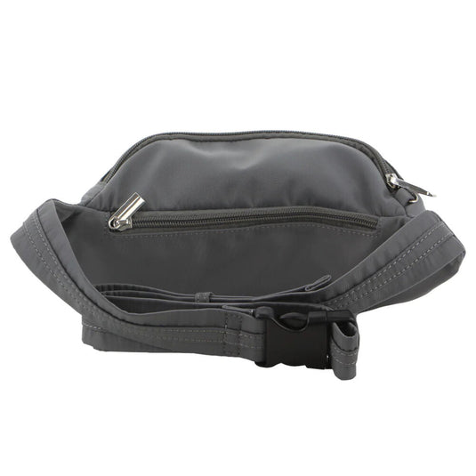Pierre Cardin Anti-Theft Waist Bum Bag Belt Pouch Travel Hiking Zip Wallet - Grey-4