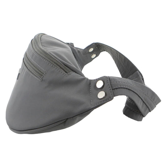 Pierre Cardin Anti-Theft Waist Bum Bag Belt Pouch Travel Hiking Zip Wallet - Grey-3