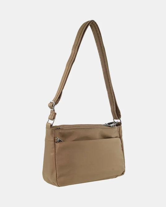 Pierre Cardin Anti-Theft Cross Body Bag Slash Proof RFID Blocking - Camel-4