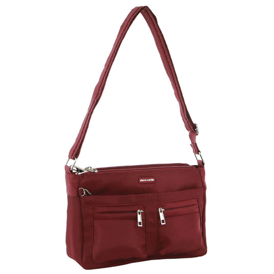 Pierre Cardin Anti-Theft Cross Body Bag Slash Proof RFID Blocking - Wine-0