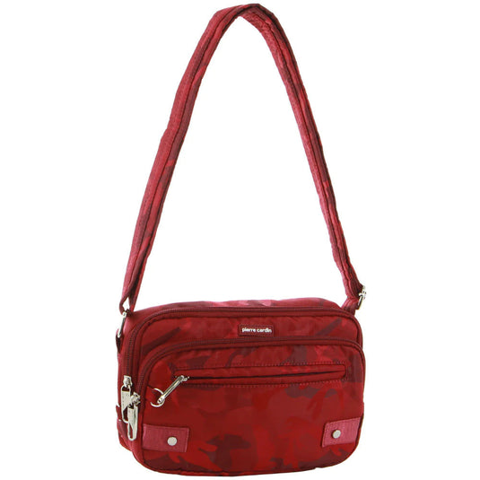 Pierre Cardin Anti-Theft Cross Body Bag Slash Proof RFID - Wine & Wine Camo-3