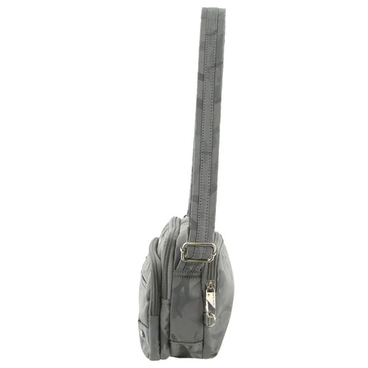 Pierre Cardin Anti-Theft Cross Body Bag Slash Proof RFID Blocking - Grey-Camo-2