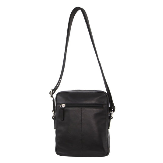 Pierre Cardin Pebbled Leather Organizer Bag Cross Body - Black/Navy-3