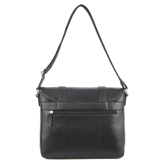 Pierre Cardin Pebbled Leather 13" Laptop Computer Bag Overnight Satchel - Black-4