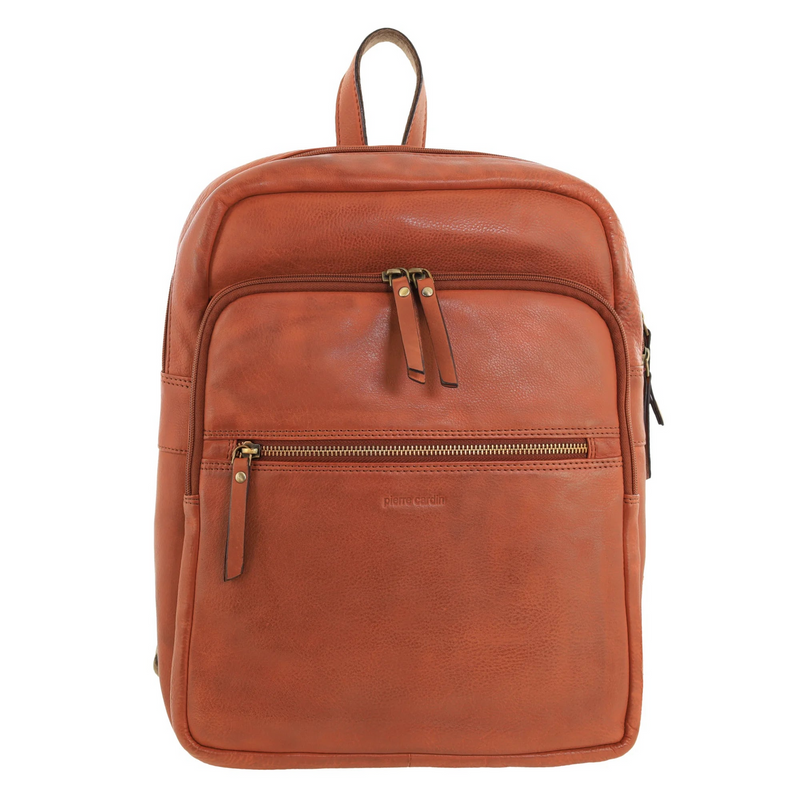 Load image into Gallery viewer, Pierre Cardin Womens Vintage Backpack Bag in Cognac-3
