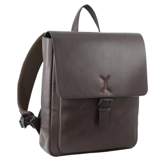 Pierre Cardin Premium Leather Backpack Travel Bag Satchel - Brown-0