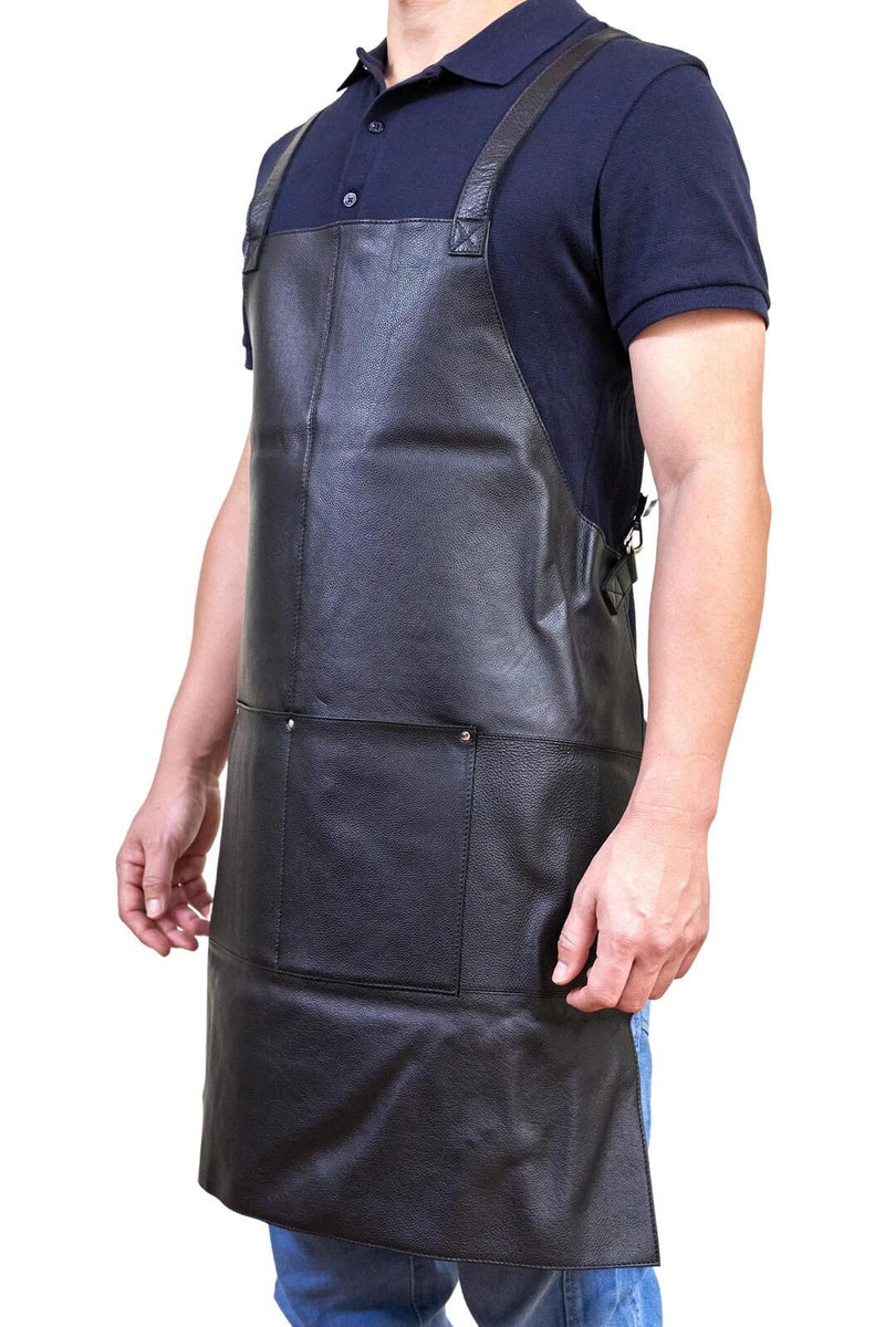 Load image into Gallery viewer, Pierre Cardin Professional Leather Apron Butcher Woodwork Hairdressing Barber Chef - Black-3

