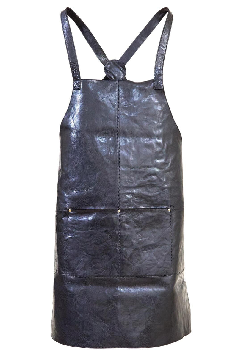 Load image into Gallery viewer, Pierre Cardin Professional Leather Apron Butcher Woodwork Hairdressing Barber Chef - Shiny Black-4

