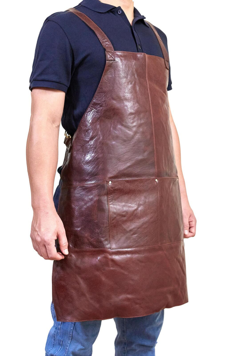 Load image into Gallery viewer, Pierre Cardin Professional Leather Apron Butcher Woodwork Hairdressing Barber Chef - Chestnut-1
