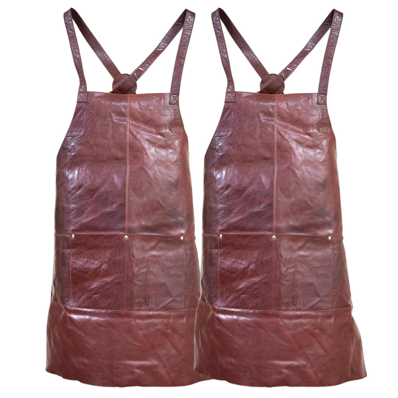 Load image into Gallery viewer, 2x Pierre Cardin Professional Leather Apron Butcher Woodwork  Barber - Chestnut-0
