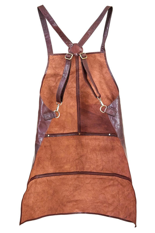 2x Pierre Cardin Professional Leather Apron Butcher Woodwork  Barber - Chestnut-3