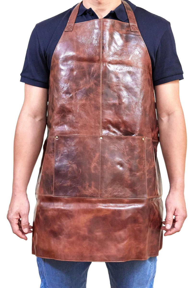 Load image into Gallery viewer, Pierre Cardin Professional Leather Apron Butcher Woodwork Hairdressing Barber Chef - Cognac-1
