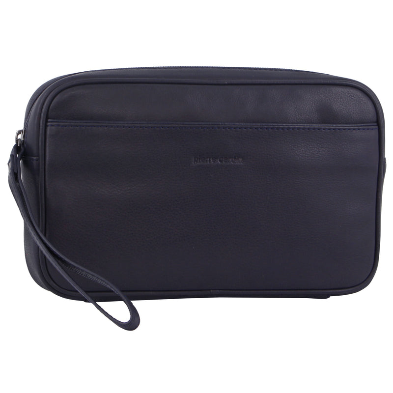 Load image into Gallery viewer, Pierre Cardin Mens Leather Organizer Bag Toiletry Case - Navy-0

