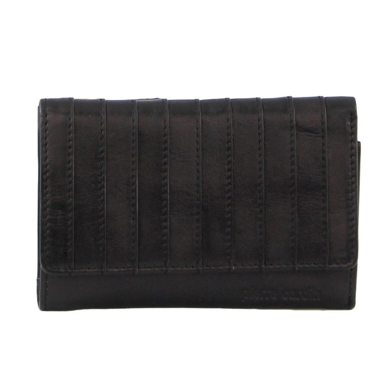 Load image into Gallery viewer, Pierre Cardin Stich Design Leather Ladies Large Tri-Fold Wallet in Black-2
