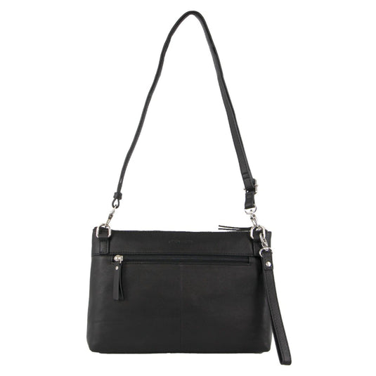 Pierre Cardin Womens Crossbody/Clutch Leather Bag in Black-2