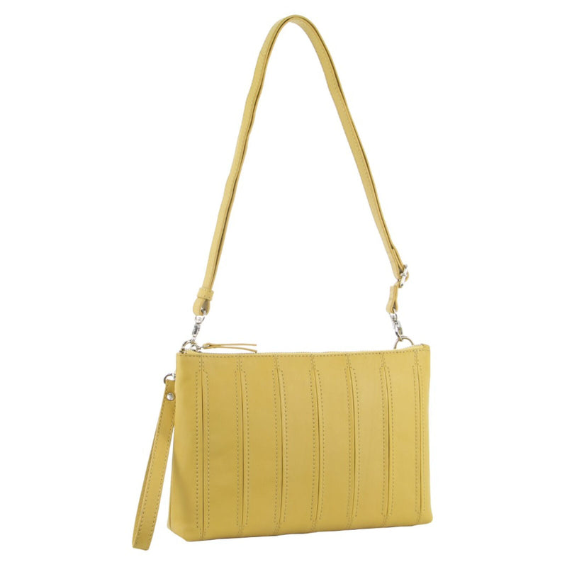 Load image into Gallery viewer, Pierre Cardin Womens Crossbody/Clutch Leather Bag in Yellow-1
