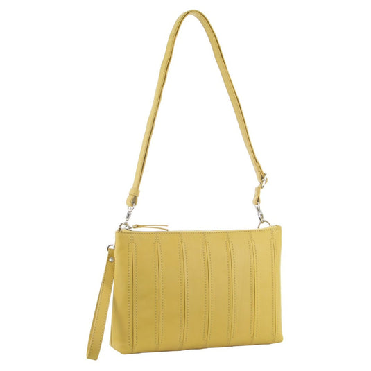 Pierre Cardin Womens Crossbody/Clutch Leather Bag in Yellow-1