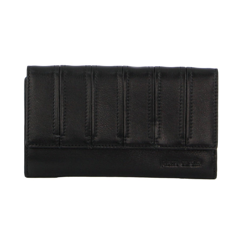 Load image into Gallery viewer, Pierre Cardin Womens Leather Tri-Fold Wallet RFID in Black-2
