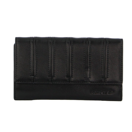 Pierre Cardin Womens Leather Tri-Fold Wallet RFID in Black-2