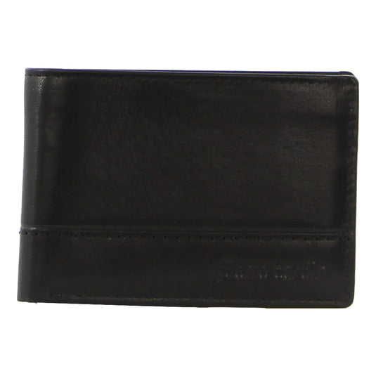Pierre Cardin Mens Leather Wallet Slimline Bi-fold Credit Card Slots - Black-2