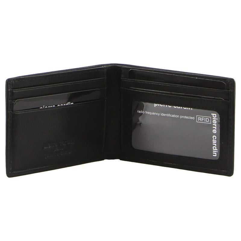Load image into Gallery viewer, Pierre Cardin Mens Leather Wallet Slimline Bi-fold Credit Card Slots - Black-0
