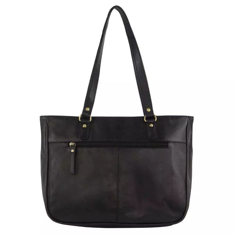 Load image into Gallery viewer, Pierre Cardin Womens Leather Stud Detail Tote Bag in Black-3
