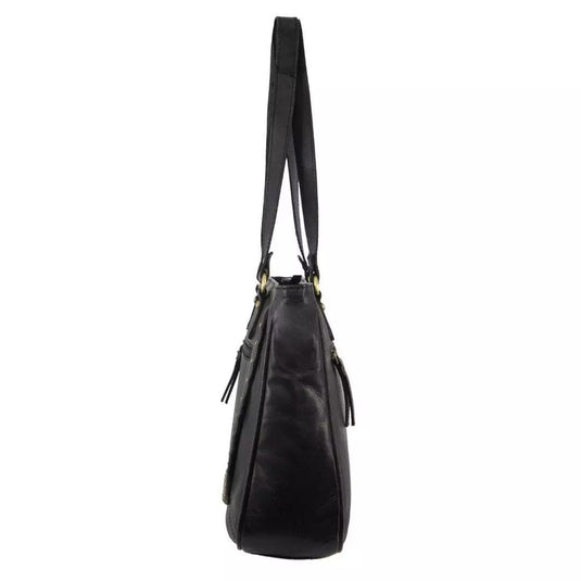 Pierre Cardin Womens Leather Stud Detail Tote Bag in Black-2