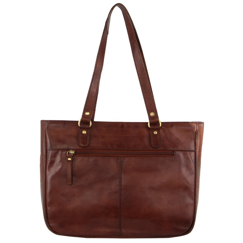 Load image into Gallery viewer, Pierre Cardin Womens Leather Stud Detail Tote Bag in Cognac-2
