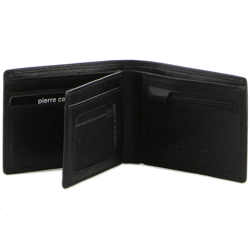 Load image into Gallery viewer, Pierre Cardin Mens Leather Wallet Bi-Fold RFID Credit Card Slots Flap - Black-0
